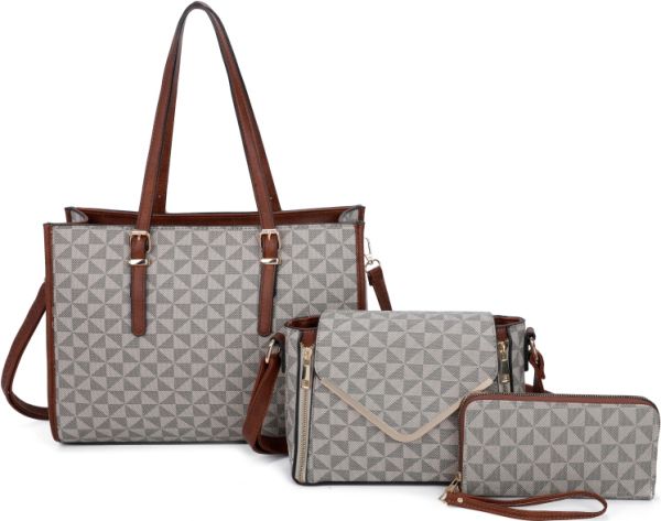 SJ21357-T3 CF HANDBAG WITH CROSSBODY  3PC SETS