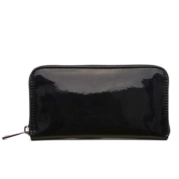 HAR4 5064S-BK Hologram Zip Around Wallet with Rainbow Zipper