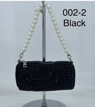 A002-2 BK BLING EVENING BAG