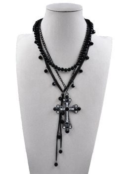 254210BK CROSS NECKLACE SET