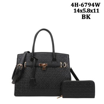 4H-6794W BK DESIGNER FASHION BAG WITH WALLET