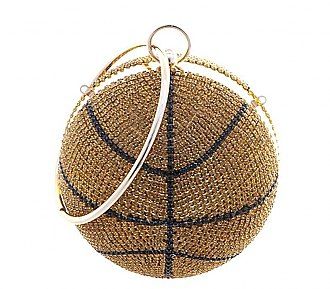 6592 BR SPARKLY RHINESTONE BASKETBALL CROSSBODY BAG