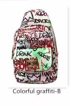 6606 GRF-B  GRAFFITI ORGANIZER CROSS BODY BAG