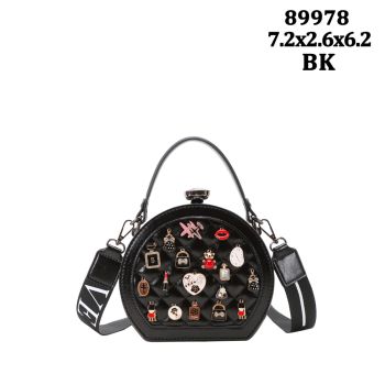 89978BK CHARM JEWL BOX CROSS BODY BAG