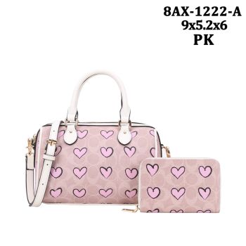 8AX-1222A PK HEART CROSS BODY BAG WITH BAG