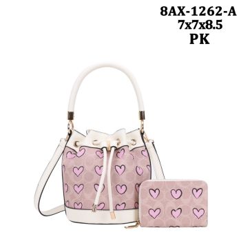 8AX-1262A PK HEART CROSS BODY BAG WITH BAG