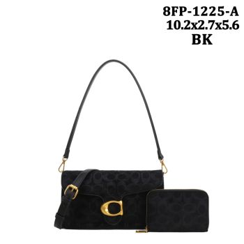 8FP-1225ABK SUEDE CROSS BODY BAG WITH WALLET