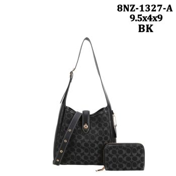 8NZ-1327ABK DENIM BLUE DRAW STERING BAH WITH WALLET