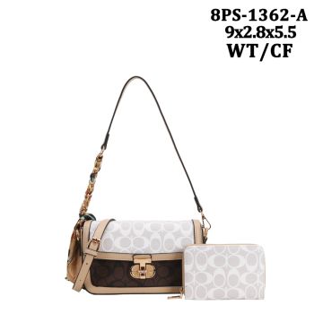 8PS-1362A WT/CF DESIGNER CROSS BODY BAG WITH WALLET