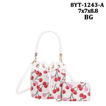 8YT-1243ABG CHERRY DRAW STERING CROSS BODY BAG WITH WALLET