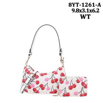 8YT-1261A WT CHERRY CROSS BODY BAG WITH WALLET