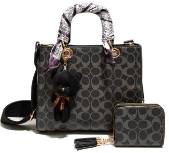 CC25530-M2 BK HANDBAG WITH WALLET SET