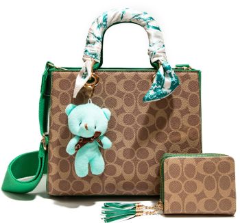 CC25530-M2 GN HANDBAG WITH WALLET SET