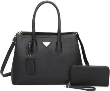 SZ2326-T2 BK HANDBAG WITH WALLET SET