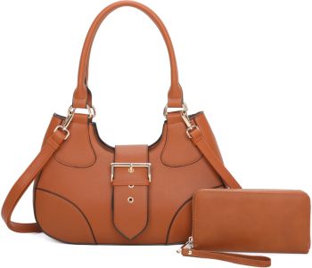 LF2332-T2 BR HANDBAG WITH WALLET SET