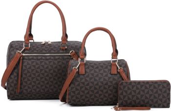 SJ2056-T3 BR 2 HANDBAGS WITH 1 WALLET