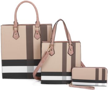 SAF22523-T3 ST 3PC HANDBAG WITH WALLET SETS