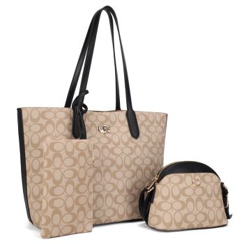 ZW-31550 BK/TP MONOGLAM 3PC SETS