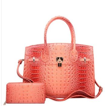 AC1096W B OR Crocodile Padlock 2-in-1 Satchel