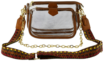 AD748T TN CLEAR CROSSBODY BAG