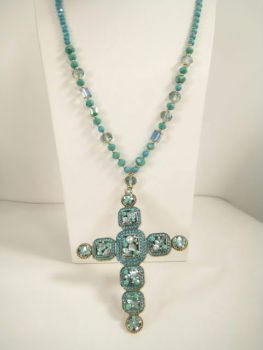AK660TQ CROSS LONG NECKLACE SET