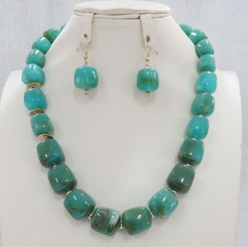 AK671TQ BLACK NECKLACE SET