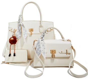 PU25523-T3 BG 2 HANDBAG WITH 1WALLET SET