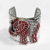 BG3934 RD ELEPHANT BANGLE