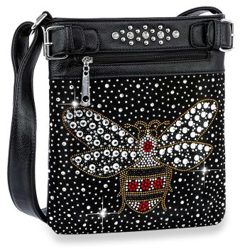 BHD-2390BK BLING BEE CROSSBODY BAG