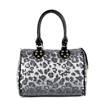 BHD-8875 WT/LP DENIM BLING SATCHEL BAG