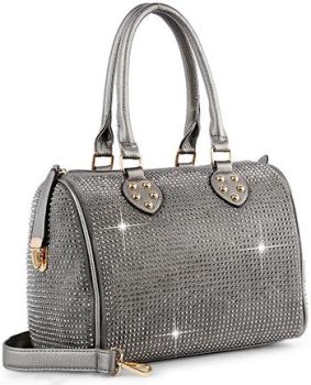BHD-8875 PW DENIM BLING SATCHEL BAG