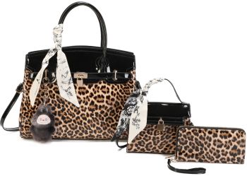 LP25004-T3 BK PATTERN LEP DESIGNER BAG EITH WALLET