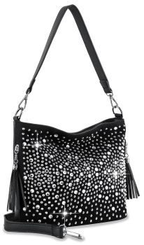 BXX-0032BK BLING HOBO CROSS BODY BAG