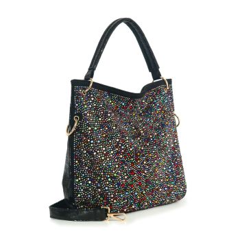 BYF-2198BK BLING HOBO BAG