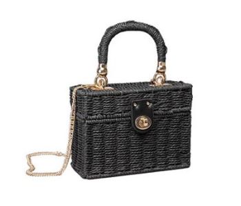 BZ-102BK CROSS BODY STRAW BAG