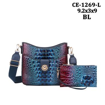 CE-1269L BL RAINBOW CROCO BAG WITH WALLET