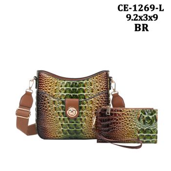 CE-1269L BR RAINBOW CROCO BAG WITH WALLET
