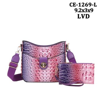 CE-1269L LVD RAINBOW CROCO BAG WITH WALLET
