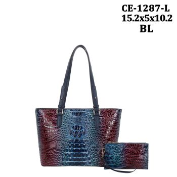 CE-1287L BL RAINBOW CROCO DESIGNER BAG WITH WALLET
