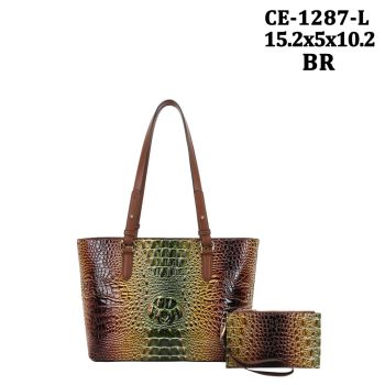 CE-1287L BR RAINBOW CROCO DESIGNER BAG WITH WALLET