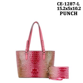CE-1287L PCH RAINBOW CROCO DESIGNER BAG WITH WALLET