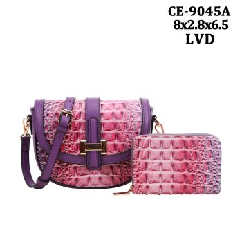 CE-9045A LVD RAIN BOW CROCO CROSS BODY BAG WITH WALLET