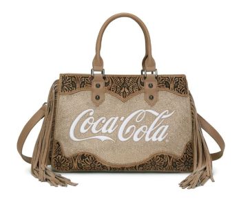 CO-HB-19-111-KH Coca-Cola Western Floral Fringe Satchel Bag