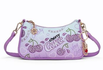 CO-HB-23-115-LPP Coca Cola Cherry Coke Rhinestone Print Crossbody Bag
