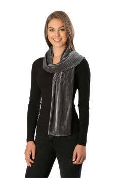 CS7248 SOLID VELVET PLEATED SCARF, GREY