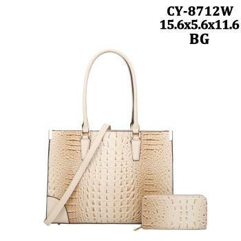 CY-8712W BG CROCO SHOPPING BAG WITH WALLET