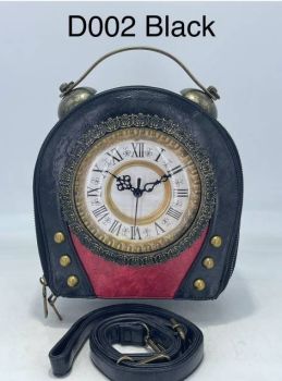 D002 BK CLOCK CROS BODY BAG