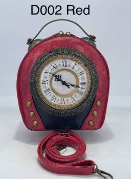 D002 RED CLOCK CROS BODY BAG
