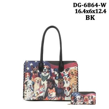 DG-6864WBK DESIGNER SHOPPING BIG WITH WALLET