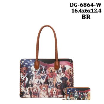 DG-6864WBR DESIGNER SHOPPING BIG WITH WALLET